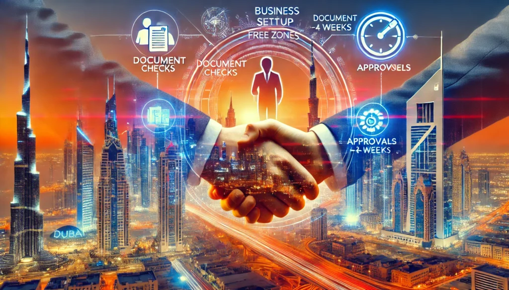 How long does it typically take to set up a business in Dubai free zones